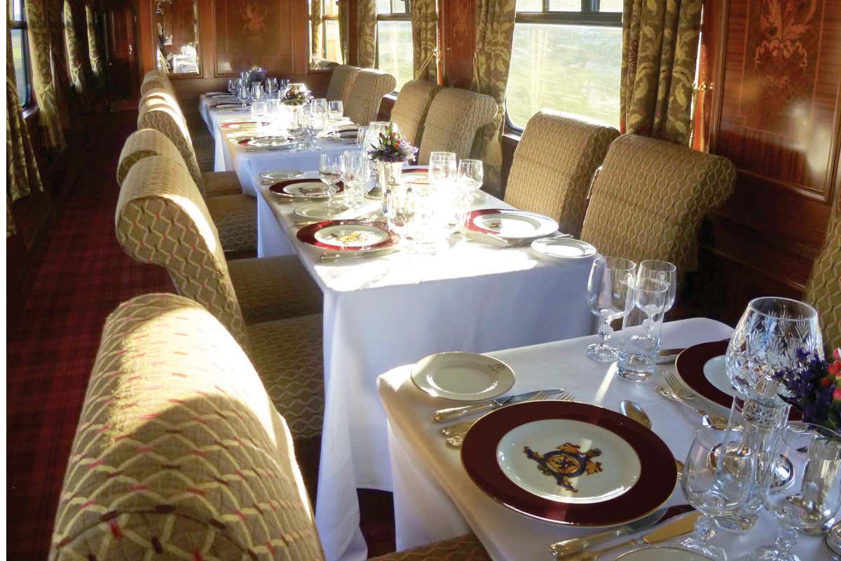 Royal Scotsman, A Belmond Train, Scotland, vagone ristoro Dior Spa Royal Scotsman: rituali di bellezza tra le Highlands in treno